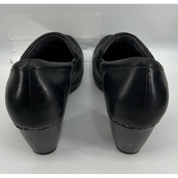 Dansko Riki Black Leather Slip On Clog Studded Strap Women's Size 37 US 7 - Picture 3 of 5